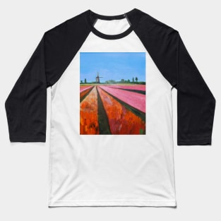 Holland, Tulip Fields Baseball T-Shirt